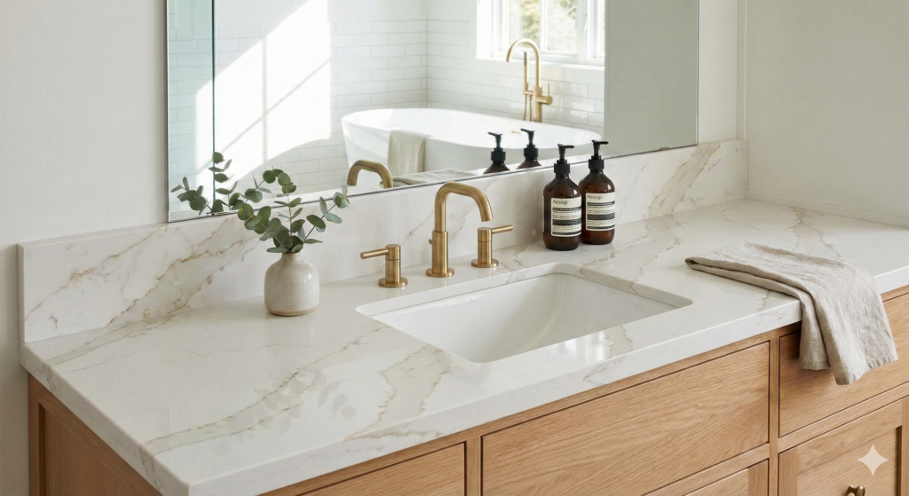 bathroom quartz countertop flower mound