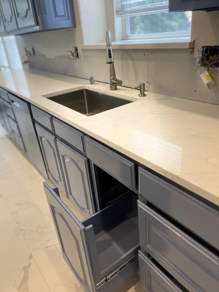 beige quartz kitchen countertop southlake texas