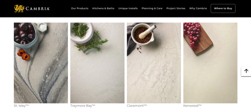 cambria quartz countertop choices