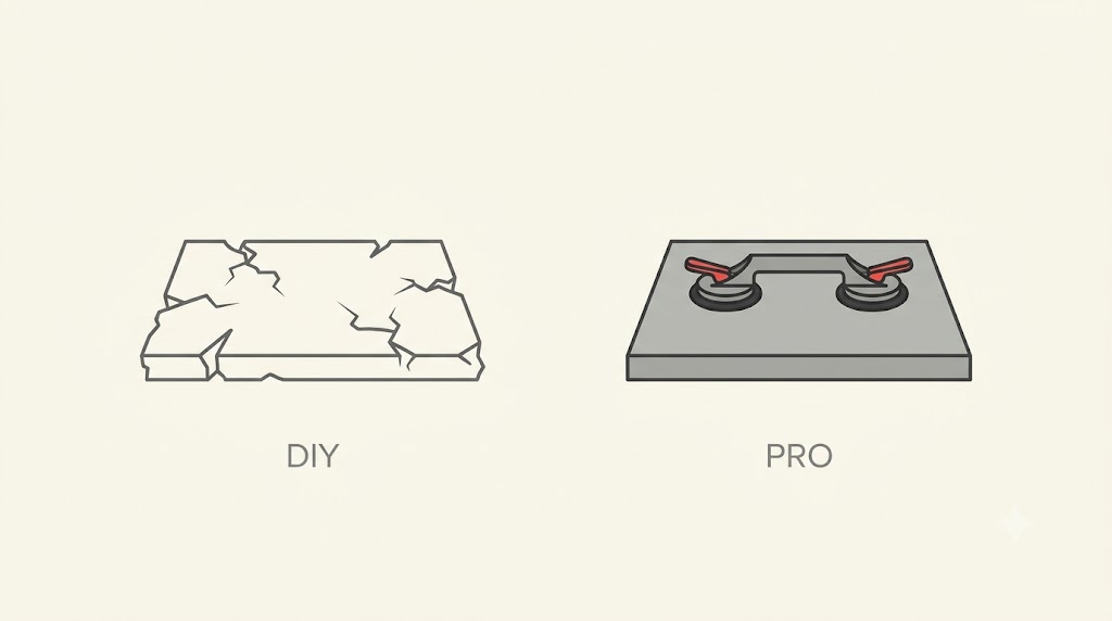 ammateur vs professional quartz countertop installation flower mound texas